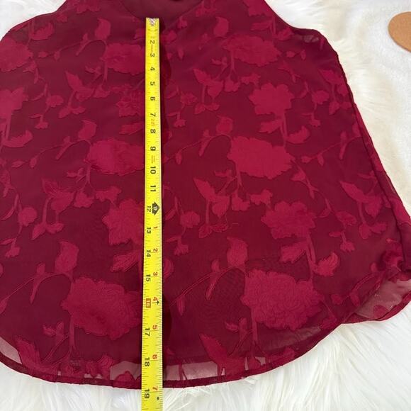 Loft Womens‎ Lined V-Neck Downtown Cami in Flowers Size Small Burgundy - Picture 7 of 10
